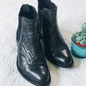 Dolce Vita Leather Snakeskin Pattern Ankle Booties